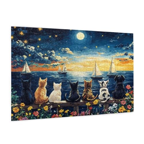 Tier Puzzle 1500 Teile Erwachsene Puzzle Sonnenuntergang Design für Erwachsene und Beginner, HD Farbe HolzPuzzle mit Geschenkbox Verpackung, Zimmer Deko Wohnzimmer, Geschenke für Frauen 57x87cm -z721 von Guofuos