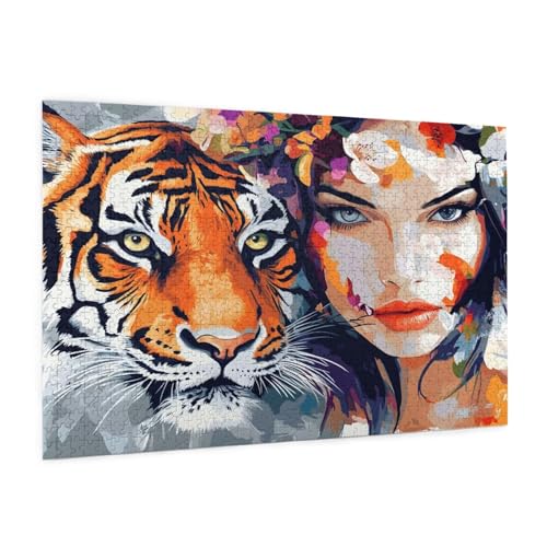 Tier Puzzle 3000 Teile Erwachsene Puzzle Frau Design für Erwachsene und Beginner, HD Farbe HolzPuzzle mit Geschenkbox Verpackung for Zimmer Deko Wohnzimmer, Geschenke für Frauen 80x120cm -z715 von Guofuos