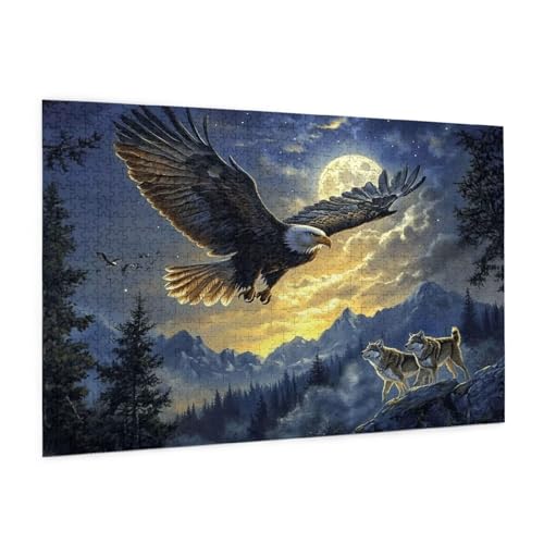 Tier Puzzle 3000 Teile Erwachsene Puzzle Mond Design für Erwachsene und Beginner, HD Farbe HolzPuzzle mit Geschenkbox Verpackung for Zimmer Deko Wohnzimmer, Geschenke für Frauen 80x120cm -z742 von Guofuos