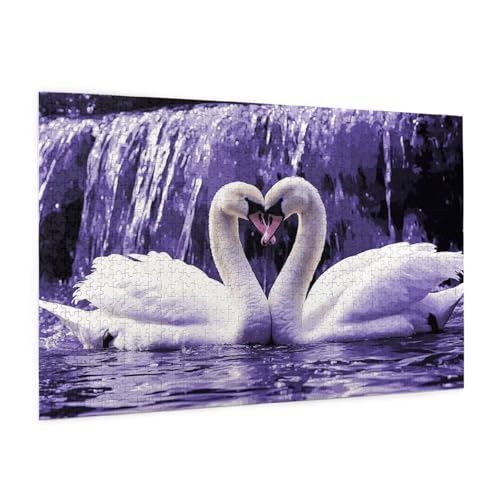 Tier Puzzle 3000 Teile Erwachsene Puzzle Schwan Design für Erwachsene und Beginner, HD Farbe HolzPuzzle mit Geschenkbox Verpackung for Zimmer Deko Wohnzimmer, Geschenke für Frauen 80x120cm -z729 von Guofuos