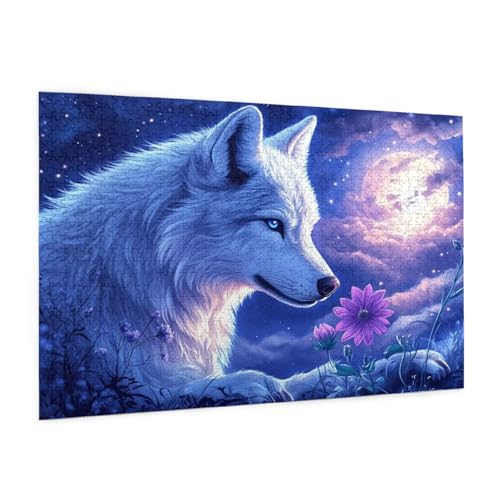 Tier Puzzle 4000 Teile Erwachsene Puzzle Mond Design für Erwachsene und Beginner, HD Farbe HolzPuzzle mit Geschenkbox Verpackung for Zimmer Deko Wohnzimmer, Geschenke für Frauen 87x140cm -z741 von Guofuos