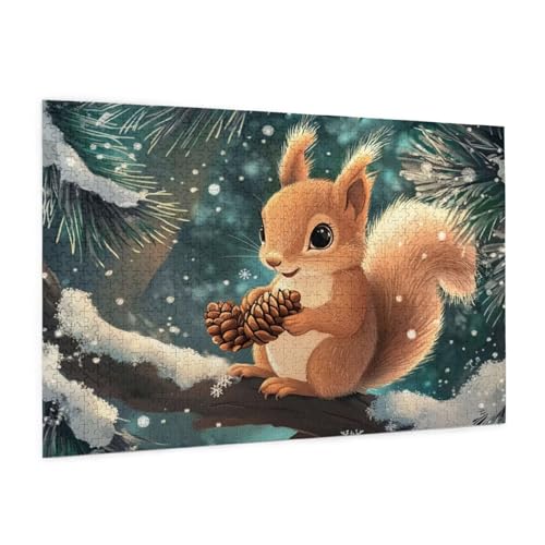 Tier Puzzle 5000 Teile Erwachsene Puzzle Eichhörnchen Design für Erwachsene Beginner, HD Farbe HolzPuzzle mit Geschenkbox Verpackung for Zimmer Deko Wohnzimmer, Geschenke für Frauen 100x150cm -z726 von Guofuos