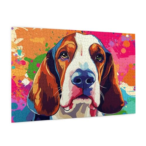 Tier Puzzle 5000 Teile Erwachsene Puzzle Hund Design für Erwachsene und Beginner, HD Farbe HolzPuzzle mit Geschenkbox Verpackung for Zimmer Deko Wohnzimmer, Geschenke für Frauen 100x150cm -z645 von Guofuos