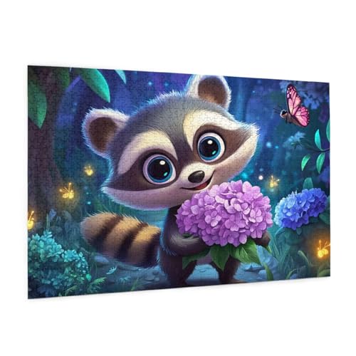 Tier Puzzle 5000 Teile Erwachsene Puzzle Waschbär Design für Erwachsene und Beginner, HD Farbe HolzPuzzle mit Geschenkbox Verpackung for Zimmer Deko Wohnzimmer, Geschenke für Frauen 100x150cm -z682 von Guofuos