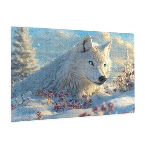 Tier Puzzle 5000 Teile Erwachsene Puzzle Wolf Design für Erwachsene und Beginner, HD Farbe HolzPuzzle mit Geschenkbox Verpackung for Zimmer Deko Wohnzimmer, Geschenke für Frauen 100x150cm -z41 von Guofuos