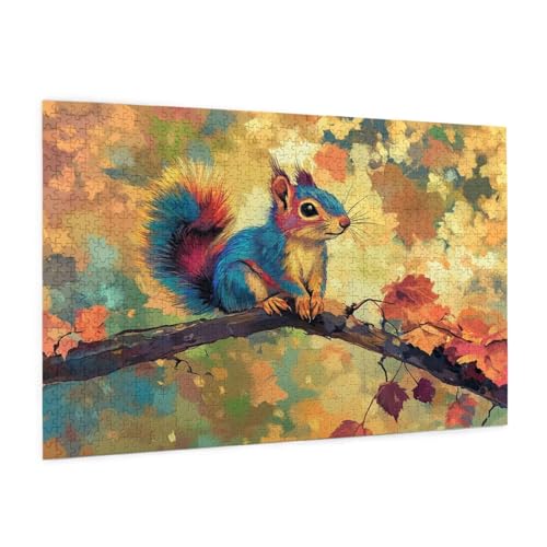 Tier Puzzle 6000 Teile Erwachsene Puzzle Eichhörnchen Design für Erwachsene Beginner, HD Farbe HolzPuzzle mit Geschenkbox Verpackung for Zimmer Deko Wohnzimmer, Geschenke für Frauen 100x180cm -z727 von Guofuos