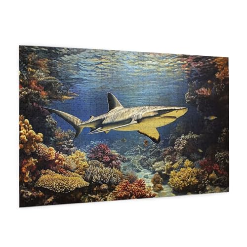 Tier Puzzle 6000 Teile Erwachsene Puzzle Hai Design für Erwachsene und Beginner, HD Farbe HolzPuzzle mit Geschenkbox Verpackung for Zimmer Deko Wohnzimmer, Geschenke für Frauen 100x180cm -z723 von Guofuos