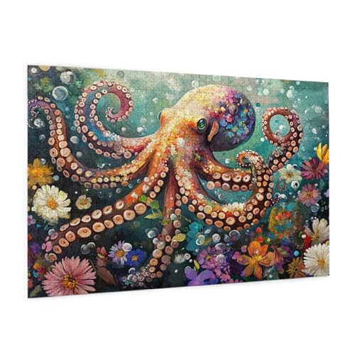 Tier Puzzle 6000 Teile Erwachsene Puzzle Oktopus Design für Erwachsene und Beginner, HD Farbe HolzPuzzle mit Geschenkbox Verpackung for Zimmer Deko Wohnzimmer, Geschenke für Frauen 100x180cm -z743 von Guofuos