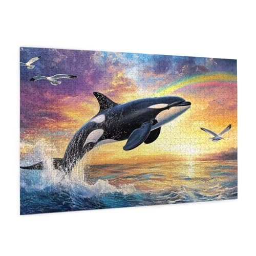 Tier Puzzle 6000 Teile Erwachsene Puzzle Wal Design für Erwachsene Beginner,Farbe HolzPuzzle Kreative Geschenke mit Geschenkbox Verpackung Zimmer Deko Wohnzimmer,Geschenke für Frauen 100x180cm -z37 von Guofuos