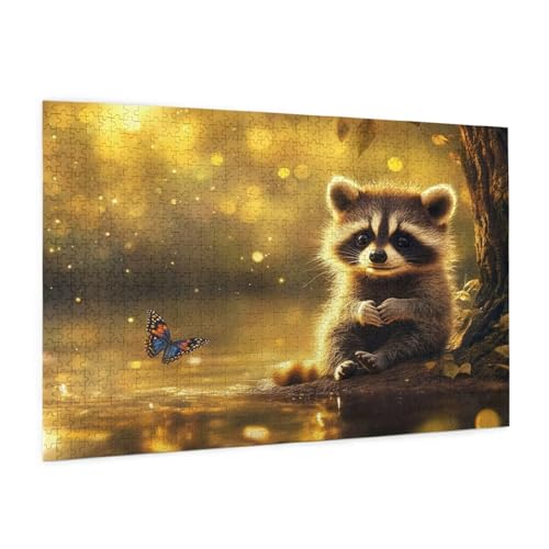 Waschbär Puzzle 3000 Teile Erwachsene Puzzle Tier Design für Erwachsene und Beginner, HD Farbe HolzPuzzle mit Geschenkbox Verpackung for Zimmer Deko Wohnzimmer, Geschenke für Frauen 80x120cm -z1232 von Guofuos