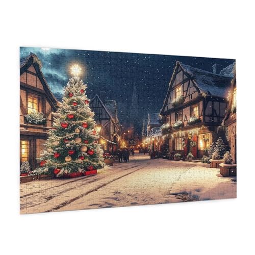 Weihnachten Puzzle 1500 Teile Erwachsene Puzzle Dorf Design für Erwachsene und Beginner, HD Farbe HolzPuzzle mit Geschenkbox Verpackung for Zimmer Deko Wohnzimmer, Geschenke für Frauen 57x87cm -z1831 Weihnachten Puzzle 1500 Teile Erwachsene Puzzle Dorf Design für Erwachsene und Beginner, HD Farbe HolzPuzzle mit Geschenkbox Verpackung for Zimmer Deko Wohnzimmer, Geschenke für Frauen 57x87cm -z1831 von Guofuos