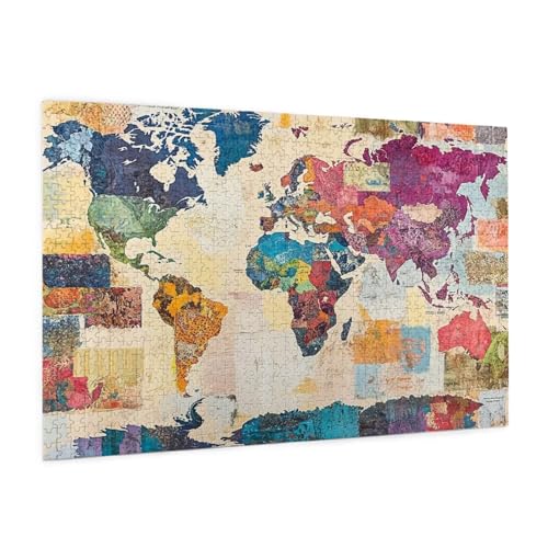 Weltkarte Puzzle 1000 Teile Erwachsene Puzzle Retro Design für Erwachsene und Beginner, HD Farbe HolzPuzzle mit Geschenkbox Verpackung for Zimmer Deko Wohnzimmer, Geschenke für Frauen 50x75cm -z1835 Weltkarte Puzzle 1000 Teile Erwachsene Puzzle Retro Design für Erwachsene und Beginner, HD Farbe HolzPuzzle mit Geschenkbox Verpackung for Zimmer Deko Wohnzimmer, Geschenke für Frauen 50x75cm -z1835 von Guofuos