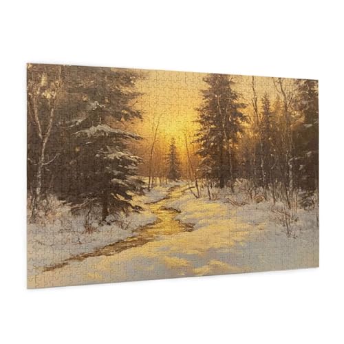 Winter Puzzle 1000 Teile Erwachsene Puzzle Sonnenuntergang Design für Erwachsene Beginner, HD Farbe HolzPuzzle mit Geschenkbox Verpackung, Zimmer Deko Wohnzimmer, Geschenke für Frauen 50x75cm -z580 Winter Puzzle 1000 Teile Erwachsene Puzzle Sonnenuntergang Design für Erwachsene Beginner, HD Farbe HolzPuzzle mit Geschenkbox Verpackung, Zimmer Deko Wohnzimmer, Geschenke für Frauen 50x75cm -z580 von Guofuos