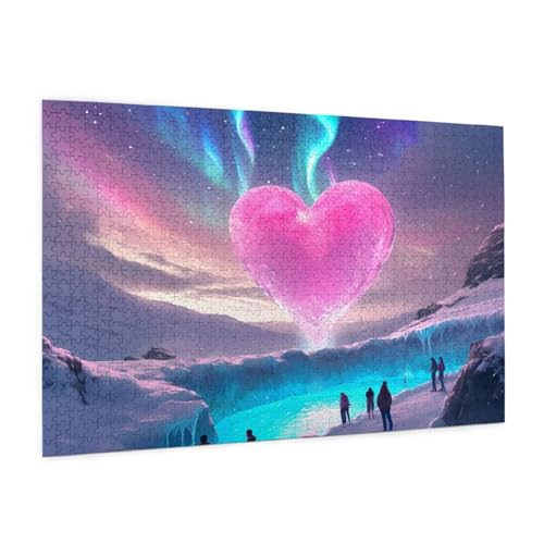 Winter Puzzle 1500 Teile Erwachsene Puzzle Liebe Design für Erwachsene und Beginner, HD Farbe HolzPuzzle mit Geschenkbox Verpackung for Zimmer Deko Wohnzimmer, Geschenke für Frauen 57x87cm -z546 von Guofuos