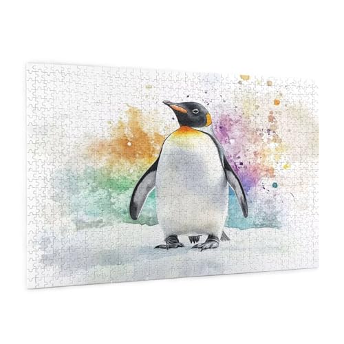 Winter Puzzle 1500 Teile Erwachsene Puzzle Pinguin Design für Erwachsene und Beginner, HD Farbe HolzPuzzle mit Geschenkbox Verpackung for Zimmer Deko Wohnzimmer, Geschenke für Frauen 57x87cm -z579 von Guofuos