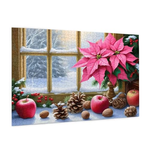 Winter Puzzle 2000 Teile Erwachsene Puzzle Blume Design für Erwachsene und Beginner, HD Farbe HolzPuzzle mit Geschenkbox Verpackung for Zimmer Deko Wohnzimmer, Geschenke für Frauen 70x100cm -z12 von Guofuos