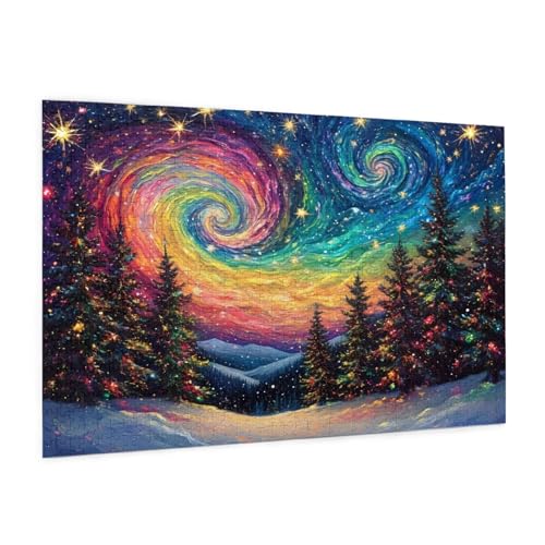 Winter Puzzle 3000 Teile Erwachsene Puzzle Abstrakt Design für Erwachsene und Beginner, HD Farbe HolzPuzzle mit Geschenkbox Verpackung for Zimmer Deko Wohnzimmer, Geschenke für Frauen 80x120cm -z549 von Guofuos