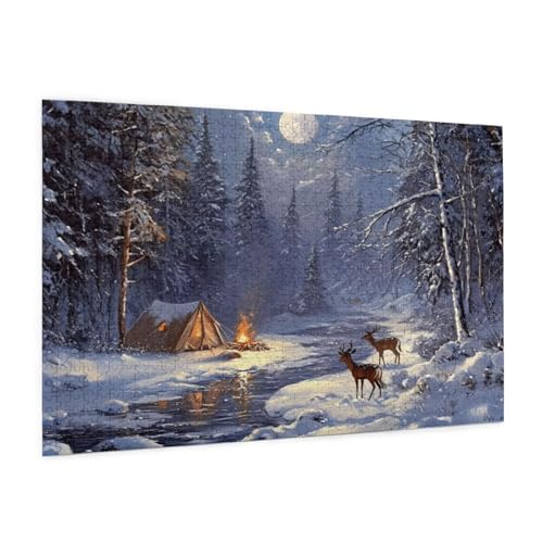 Winter Puzzle 6000 Teile Erwachsene Puzzle Landschaft Design für Erwachsene Beginner, HD Farbe HolzPuzzle mit Geschenkbox Verpackung for Zimmer Deko Wohnzimmer, Geschenke für Frauen 100x180cm -z560 von Guofuos