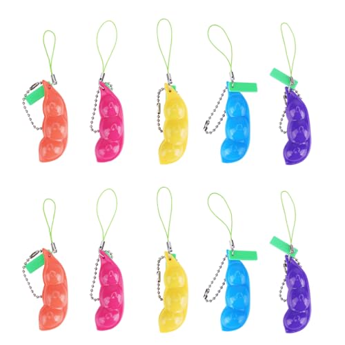 Guoguonb 10 Stück Squeeze Spielzeug Anti-Angst Squeeze Toys Edamame Bohne Anhänger Schlüsselanhänger Squeeze Toys Handykette Erbsen Reduziert Angst und Stress, 5 Farben Bean Guoguonb 10 Stück Squeeze Spielzeug Anti-Angst Squeeze Toys Edamame Bohne Anhänger Schlüsselanhänger Squeeze Toys Handykette Erbsen Reduziert Angst und Stress, 5 Farben Bean von Guoguonb