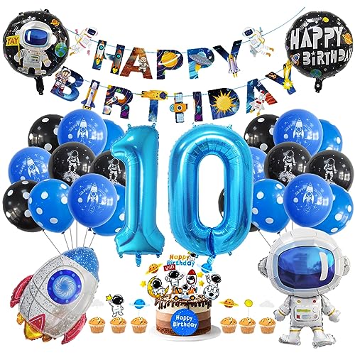 Guoguonb 10. Geburtstag Weltraum Party Deko Astronauten Raketen Folienballon Luftballons Space theme Cupcake Topper Tortendekoration Happy Birthday Banner für 10 Jahre Jungen Birthday Decorations Guoguonb 10. Geburtstag Weltraum Party Deko Astronauten Raketen Folienballon Luftballons Space theme Cupcake Topper Tortendekoration Happy Birthday Banner für 10 Jahre Jungen Birthday Decorations von Guoguonb