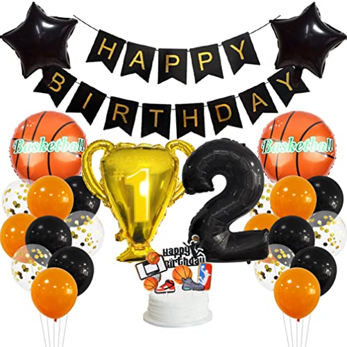 Guoguonb 2 Jahr Basketball Thematische Dekoration Set Happy Birthday Banner Großes Basketball Luftballon Cake Topper Zahl 2 FolienBallon für Basketball-Fans Birthday Party Geburtstagsdeko Guoguonb 2 Jahr Basketball Thematische Dekoration Set Happy Birthday Banner Großes Basketball Luftballon Cake Topper Zahl 2 FolienBallon für Basketball-Fans Birthday Party Geburtstagsdeko von Guoguonb