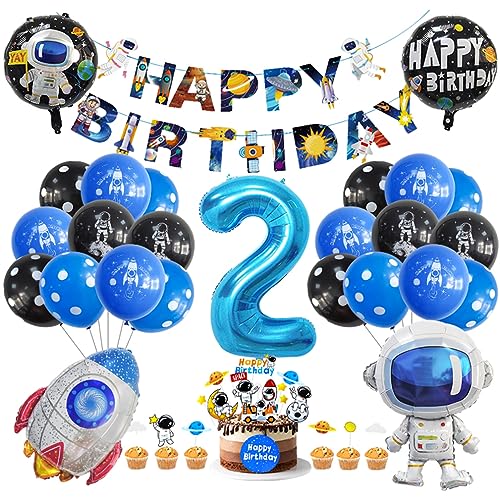 Guoguonb 2. Geburtstag Weltraum Party Deko Astronauten Raketen Folienballon Luftballons Space theme Cupcake Topper Tortendekoration Happy Birthday Banner für 2 Jahre Jungen Birthday Decorations Guoguonb 2. Geburtstag Weltraum Party Deko Astronauten Raketen Folienballon Luftballons Space theme Cupcake Topper Tortendekoration Happy Birthday Banner für 2 Jahre Jungen Birthday Decorations von Guoguonb