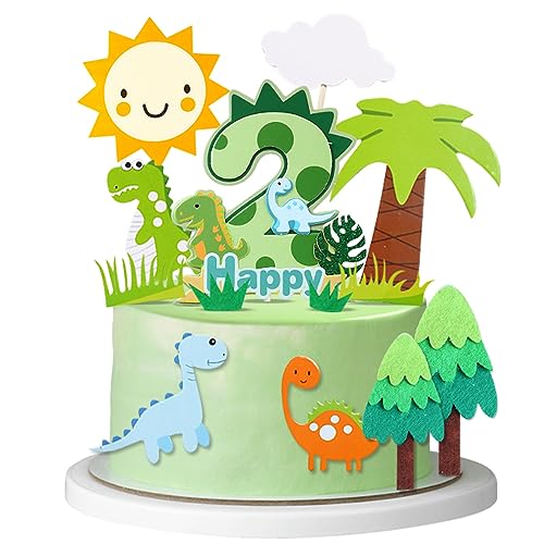 Guoguonb 2th Happy Birthday Dinosaurier Tortendeko 2 Jahre Grüner Dschungel Kuchendeko Thema Dinosaurier Cake Topper für Kinder Party Geburtstag Deko Muffin Backen Kuchenaufsätze Guoguonb 2th Happy Birthday Dinosaurier Tortendeko 2 Jahre Grüner Dschungel Kuchendeko Thema Dinosaurier Cake Topper für Kinder Party Geburtstag Deko Muffin Backen Kuchenaufsätze von Guoguonb