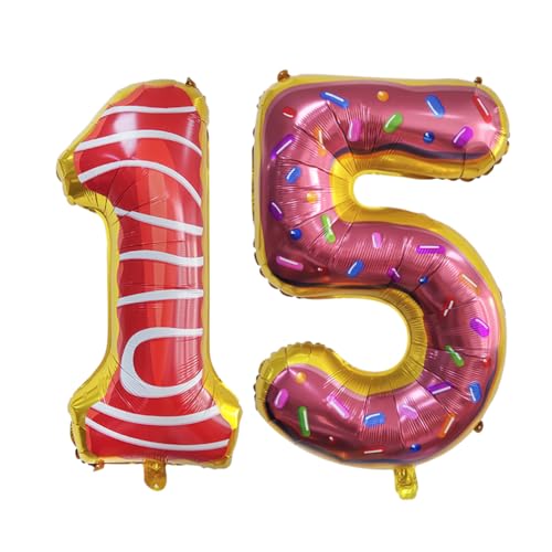 Guoguonb 32 Zoll Zahl 15. Geburtstag Deko Riesen Aufblasbar Helium Folienballon Nummer 15 Luftballons Krapfen Donut Ballon für Gedenktag Geburtstag Dekoration Guoguonb 32 Zoll Zahl 15. Geburtstag Deko Riesen Aufblasbar Helium Folienballon Nummer 15 Luftballons Krapfen Donut Ballon für Gedenktag Geburtstag Dekoration von Guoguonb
