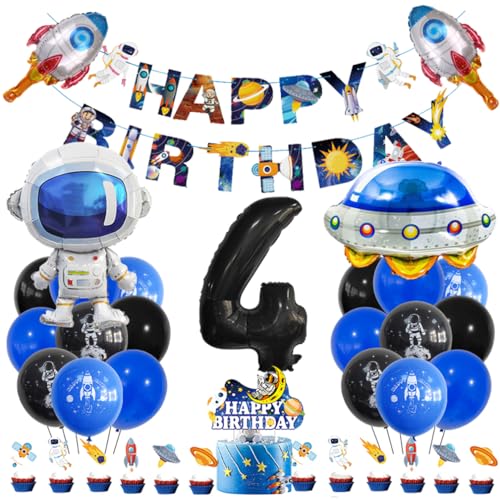 Guoguonb 4 Jahre Weltraum Geburtstag Deko Schwarz 4. Geburtstag Astronauten Raketen Zahlenballon 4 Folienballon Bedruckte Ballons Banner Tortendekoration für Kindergeburtstag Partyset Dekoration Guoguonb 4 Jahre Weltraum Geburtstag Deko Schwarz 4. Geburtstag Astronauten Raketen Zahlenballon 4 Folienballon Bedruckte Ballons Banner Tortendekoration für Kindergeburtstag Partyset Dekoration von Guoguonb