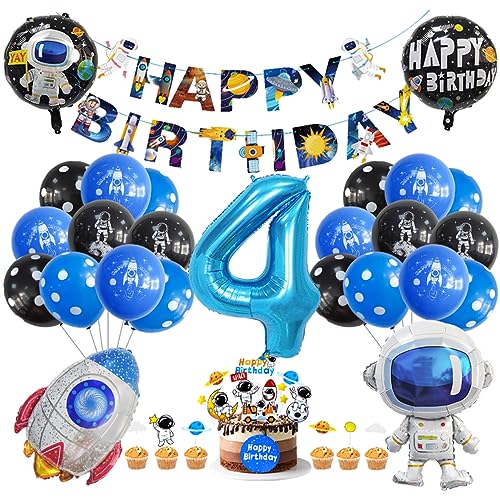 Guoguonb 4. Geburtstag Weltraum Party Deko Astronauten Raketen Folienballon Luftballons Space theme Cupcake Topper Tortendekoration Happy Birthday Banner für 4 Jahre Jungen Birthday Decorations Guoguonb 4. Geburtstag Weltraum Party Deko Astronauten Raketen Folienballon Luftballons Space theme Cupcake Topper Tortendekoration Happy Birthday Banner für 4 Jahre Jungen Birthday Decorations von Guoguonb