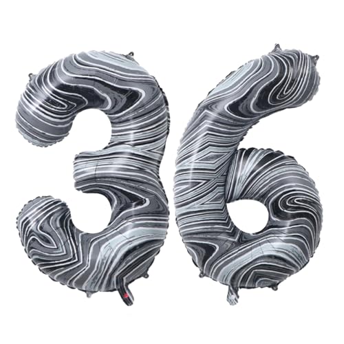 Guoguonb 40 Zoll Zahl 36. Geburtstag Deko Riesen Aufblasbar Helium Folienballon Nummer 36 Luftballons Personalisiertes Design Ballon für Gedenktag Geburtstag Dekoration (Onyx Schwarz) von Guoguonb