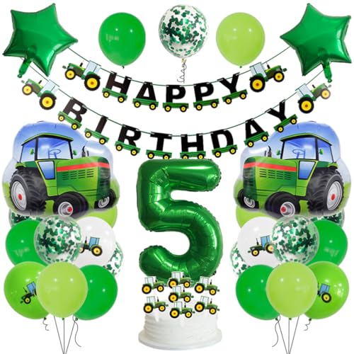 Guoguonb 5 Jahre Traktor Geburtstag Deko Grün 5. Geburtstag Junge Trecker Zahlenballon 5 Folienballon Bedruckte Ballons Banner Tortendekoration für Kindergeburtstag Partyset Dekoration Guoguonb 5 Jahre Traktor Geburtstag Deko Grün 5. Geburtstag Junge Trecker Zahlenballon 5 Folienballon Bedruckte Ballons Banner Tortendekoration für Kindergeburtstag Partyset Dekoration von Guoguonb