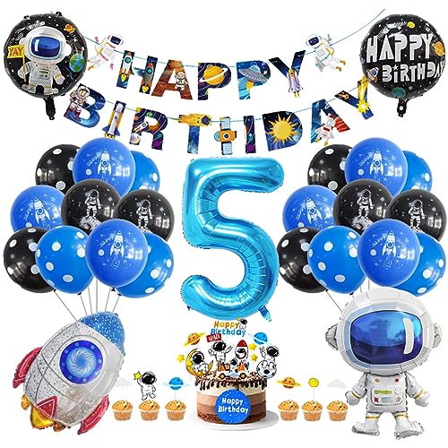 Guoguonb 5. Geburtstag Weltraum Party Deko Astronauten Raketen Folienballon Luftballons Space theme Cupcake Topper Tortendekoration Happy Birthday Banner für 5 Jahre Jungen Birthday Decorations Guoguonb 5. Geburtstag Weltraum Party Deko Astronauten Raketen Folienballon Luftballons Space theme Cupcake Topper Tortendekoration Happy Birthday Banner für 5 Jahre Jungen Birthday Decorations von Guoguonb