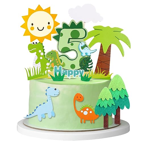 Guoguonb 5th Happy Birthday Dinosaurier Tortendeko 5 Jahre Grüner Dschungel Kuchendeko Thema Dinosaurier Cake Topper für Kinder Party Geburtstag Deko Muffin Backen Kuchenaufsätze Guoguonb 5th Happy Birthday Dinosaurier Tortendeko 5 Jahre Grüner Dschungel Kuchendeko Thema Dinosaurier Cake Topper für Kinder Party Geburtstag Deko Muffin Backen Kuchenaufsätze von Guoguonb