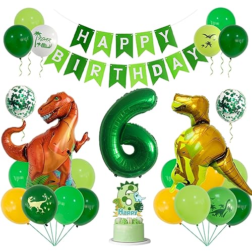 Guoguonb 6 Jahre Dino Geburtstag Deko Zahlenballon 6 Folienballon Luftballons Dinosaurier Themen Cupcake Tortendekoration Happy Birthday Banner für Kindergeburtstag Dinosaurier Partyset Dekoration Guoguonb 6 Jahre Dino Geburtstag Deko Zahlenballon 6 Folienballon Luftballons Dinosaurier Themen Cupcake Tortendekoration Happy Birthday Banner für Kindergeburtstag Dinosaurier Partyset Dekoration von Guoguonb