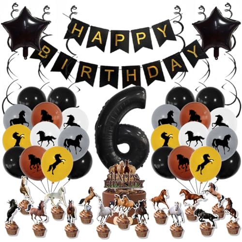 Guoguonb 6 Jahre Pferdethema Geburtstag Party Deko Zahlenballon 6 Folienballon Pferd Druck Ballon Tortendekoration Happy Birthday Banner für Kinder Pferdesport Thema Party Dekorationen Guoguonb 6 Jahre Pferdethema Geburtstag Party Deko Zahlenballon 6 Folienballon Pferd Druck Ballon Tortendekoration Happy Birthday Banner für Kinder Pferdesport Thema Party Dekorationen von Guoguonb