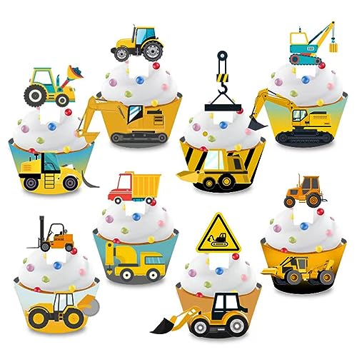 Guoguonb 64-teiliges Baufahrzeuge Cupcake Toppers und Wrapper Traktoren Bagger Dekorationen Architektonische Thema Kuchen Dekoration für Kinder Party Geburtstag Deko Jungen Mädchen Guoguonb 64-teiliges Baufahrzeuge Cupcake Toppers und Wrapper Traktoren Bagger Dekorationen Architektonische Thema Kuchen Dekoration für Kinder Party Geburtstag Deko Jungen Mädchen von Guoguonb