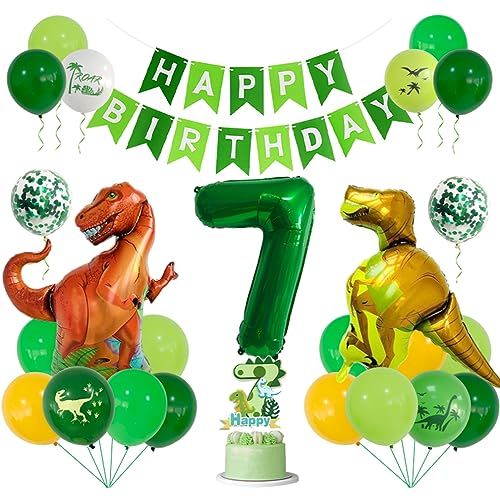 Guoguonb 7 Jahre Dino Geburtstag Deko Zahlenballon 7 Folienballon Luftballons Dinosaurier Themen Cupcake Tortendekoration Happy Birthday Banner für Kindergeburtstag Dinosaurier Partyset Dekoration Guoguonb 7 Jahre Dino Geburtstag Deko Zahlenballon 7 Folienballon Luftballons Dinosaurier Themen Cupcake Tortendekoration Happy Birthday Banner für Kindergeburtstag Dinosaurier Partyset Dekoration von Guoguonb
