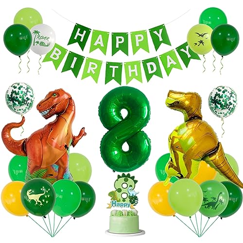 Guoguonb 8 Jahre Dino Geburtstag Deko Zahlenballon 8 Folienballon Luftballons Dinosaurier Themen Cupcake Tortendekoration Happy Birthday Banner für Kindergeburtstag Dinosaurier Partyset Dekoration Guoguonb 8 Jahre Dino Geburtstag Deko Zahlenballon 8 Folienballon Luftballons Dinosaurier Themen Cupcake Tortendekoration Happy Birthday Banner für Kindergeburtstag Dinosaurier Partyset Dekoration von Guoguonb