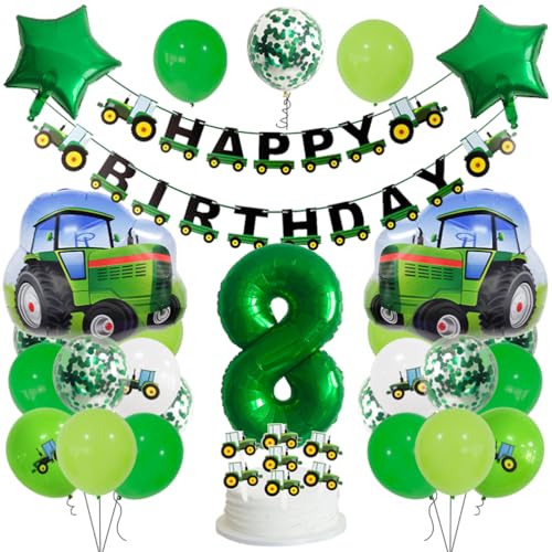 Guoguonb 8 Jahre Traktor Geburtstag Deko Grün 8. Geburtstag Junge Trecker Zahlenballon 8 Folienballon Bedruckte Ballons Banner Tortendekoration für Kindergeburtstag Partyset Dekoration Guoguonb 8 Jahre Traktor Geburtstag Deko Grün 8. Geburtstag Junge Trecker Zahlenballon 8 Folienballon Bedruckte Ballons Banner Tortendekoration für Kindergeburtstag Partyset Dekoration von Guoguonb