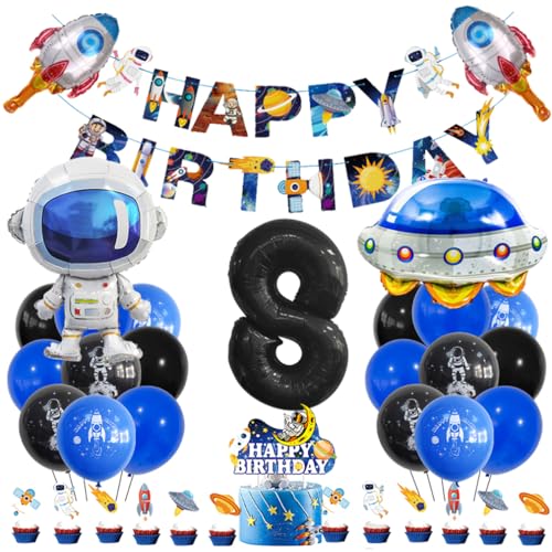 Guoguonb 8 Jahre Weltraum Geburtstag Deko Schwarz 8. Geburtstag Astronauten Raketen Zahlenballon 8 Folienballon Bedruckte Ballons Banner Tortendekoration für Kindergeburtstag Partyset Dekoration Guoguonb 8 Jahre Weltraum Geburtstag Deko Schwarz 8. Geburtstag Astronauten Raketen Zahlenballon 8 Folienballon Bedruckte Ballons Banner Tortendekoration für Kindergeburtstag Partyset Dekoration von Guoguonb