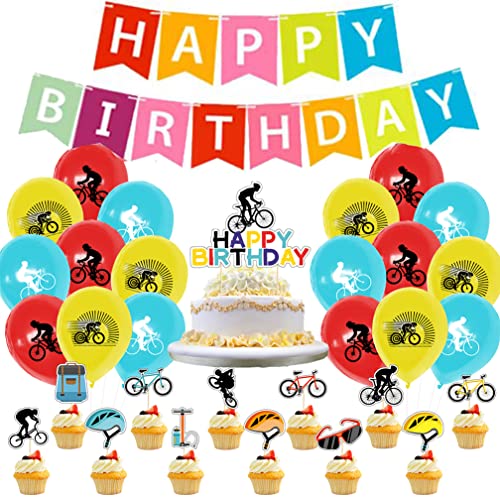 Guoguonb Fahrrad Geburtstag Dekoration Happy Birthday Banner Fahrradfahrer Kuchen Topper Cupcake Picks Luftballons Tortendeko für Fahrrad Thema Party Dekorationen Guoguonb Fahrrad Geburtstag Dekoration Happy Birthday Banner Fahrradfahrer Kuchen Topper Cupcake Picks Luftballons Tortendeko für Fahrrad Thema Party Dekorationen von Guoguonb