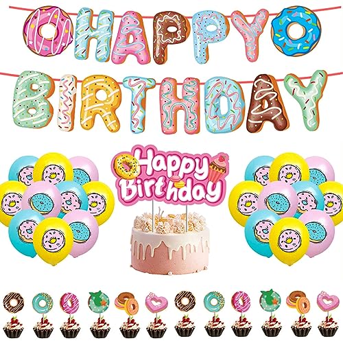 Guoguonb Krapfen Geburtstag Party Deko Donut Druck Ballon Eiscreme theme Cupcake Topper Tortendekoration Happy Birthday Banner für Geburtstagsdeko Kinder Birthday Decorations Guoguonb Krapfen Geburtstag Party Deko Donut Druck Ballon Eiscreme theme Cupcake Topper Tortendekoration Happy Birthday Banner für Geburtstagsdeko Kinder Birthday Decorations von Guoguonb
