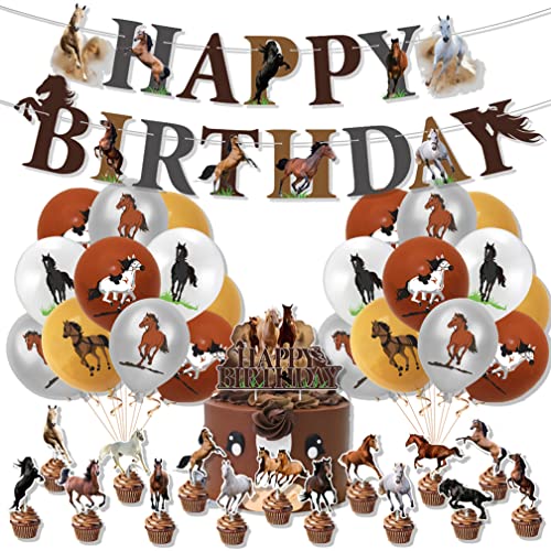 Guoguonb Pferdethema Geburtstag Party Deko Wildpferden Luftballons Pferd Cupcake Topper Happy Birthday Banner für Pferdesport Themen Baby Shower Hochzeit Geburtstag Deko Guoguonb Pferdethema Geburtstag Party Deko Wildpferden Luftballons Pferd Cupcake Topper Happy Birthday Banner für Pferdesport Themen Baby Shower Hochzeit Geburtstag Deko von Guoguonb
