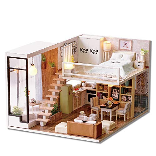 Dollhouse Modellbau Mini Green House mit LED DIY Miniatur Zimmer Kit-Zeichen Beste Geburtstagsgeschenke für Frauen und Mädchen Spielzeug für Kinder Geschenk von Guohailang