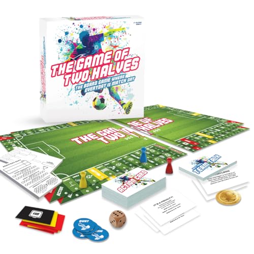 Spiel der zwei Hälften – Fußball-Brettspiel mit der ganzen Aufregung eines echten Spiels, einschließlich Aktionskarten, roten & gelben Karten, Toren, Verletzungen, Abseits & Strafen!Fußballgeschenke von Guoml