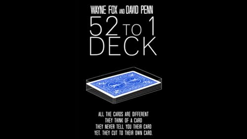 The 52 to 1 Deck Blue (Gimmicks and Online Instructions) by Wayne Fox and David Penn | Trick | Card Magic | Close Up | Bühne | Parlor Performer von Guoml