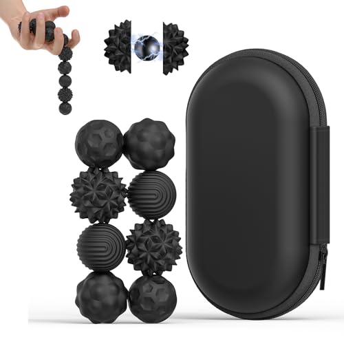 Magnetische Fidget Toys aus Silikon, Magnetische Sensorik Bälle, Anti-Stress Spielzeug für Erwachsene & Kinder, Magnetische Kugeln, Fidget-Bälle Magnetspiel für Büro Zuhause Reisen (schwarz 8 Stück) von Guopai