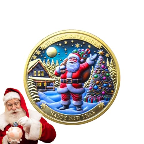 Gupcaqosjw 2X Weihnachts Münze, Weihnachts Gedenkmünze, Weihnachts Souvenirmünze, Weihnachtsmann Münze, Münze Mit Weihnachtsmotiv, Weihnachtsmann Sammelmünze, Legierung Münze Weihnachten 4 cm Gupcaqosjw 2X Weihnachts Münze, Weihnachts Gedenkmünze, Weihnachts Souvenirmünze, Weihnachtsmann Münze, Münze Mit Weihnachtsmotiv, Weihnachtsmann Sammelmünze, Legierung Münze Weihnachten 4 cm von Gupcaqosjw