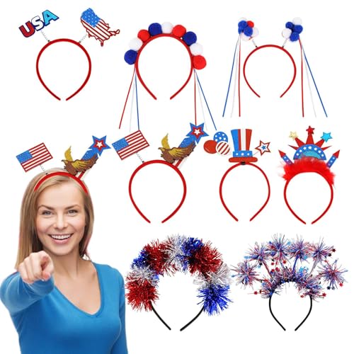 Gupcaqosjw 4. Juli Stirnband, patriotisches Stirnband | Patriotische Flagge Kopfbedeckung - 8 Paar Memorial Day Independence Day Accessoires, Gefälligkeiten, Paraden am 4. Juli, Grill, Eventkostüm Gupcaqosjw 4. Juli Stirnband, patriotisches Stirnband | Patriotische Flagge Kopfbedeckung - 8 Paar Memorial Day Independence Day Accessoires, Gefälligkeiten, Paraden am 4. Juli, Grill, Eventkostüm von Gupcaqosjw
